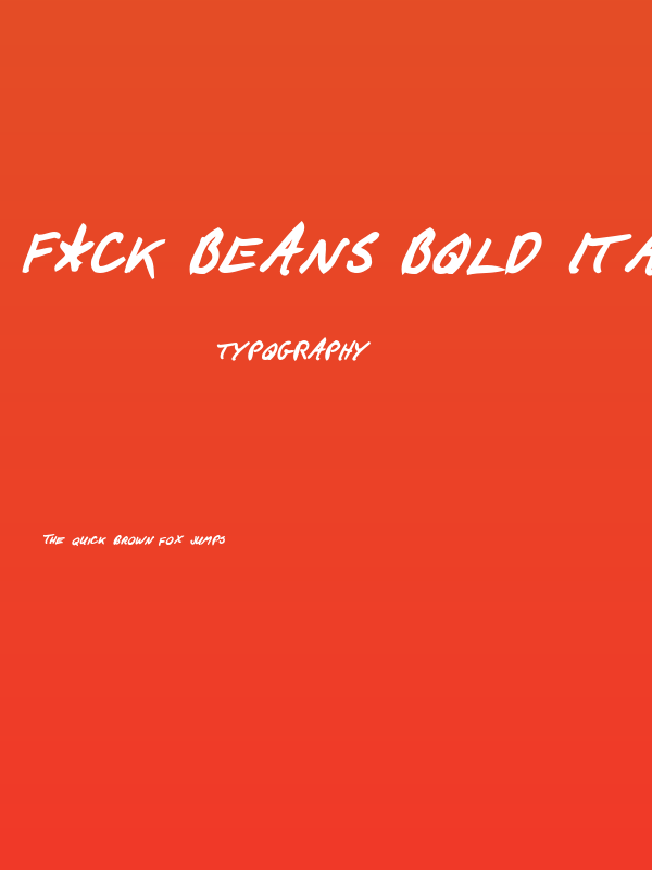 F*ck Beans Bold Italic Poster