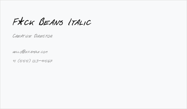 F*ck Beans Italic Business Card