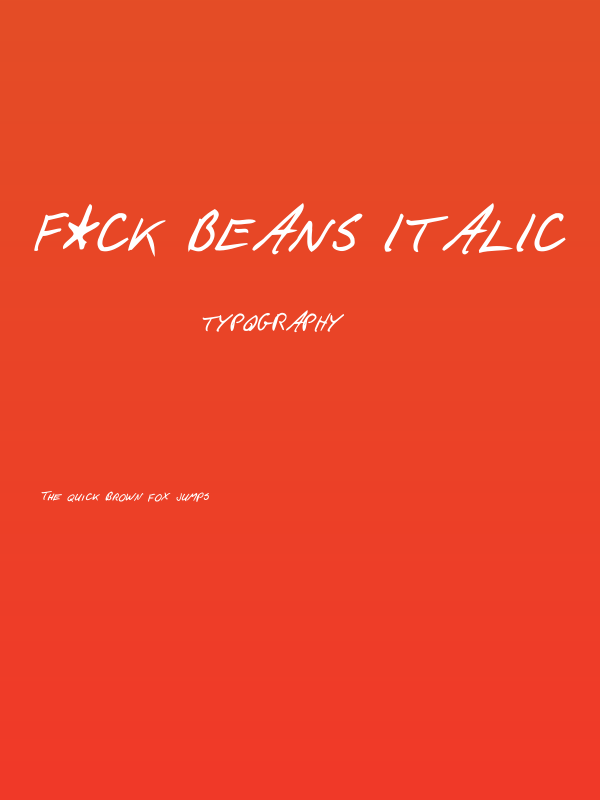 F*ck Beans Italic Poster