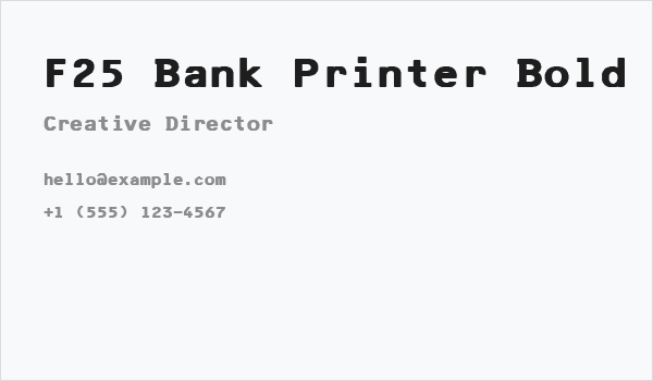 F25 Bank Printer Bold Business Card