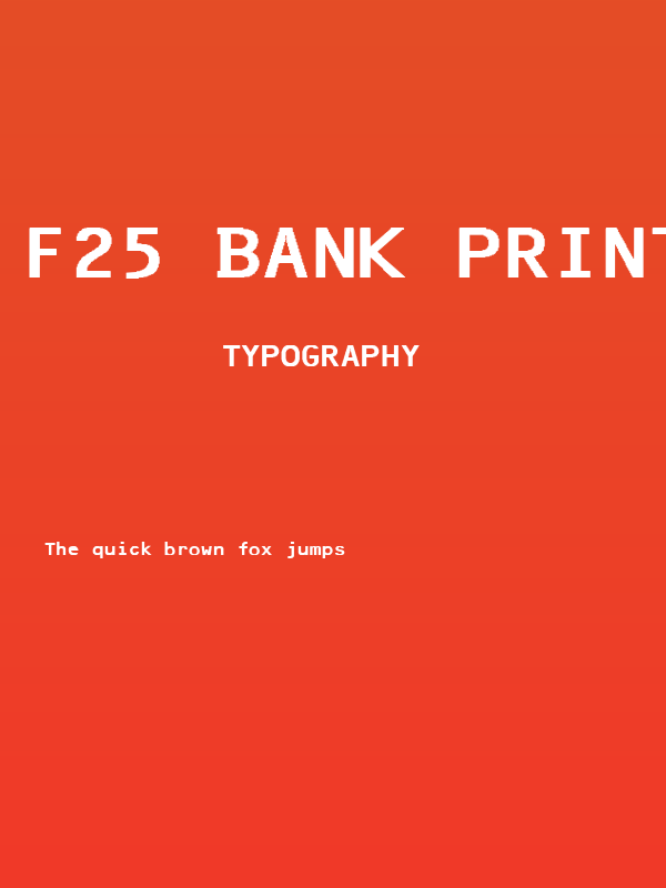 F25 Bank Printer Poster