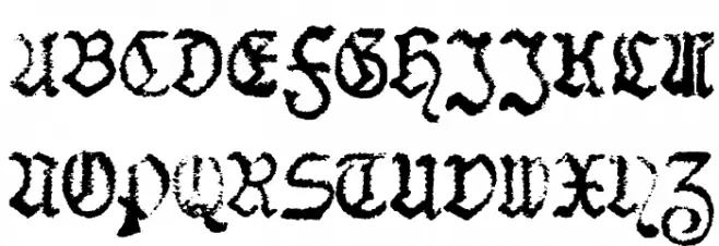 F25 BlackletterTypewriter Polices MAJUSCULES