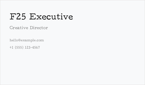 F25 Executive Business Card