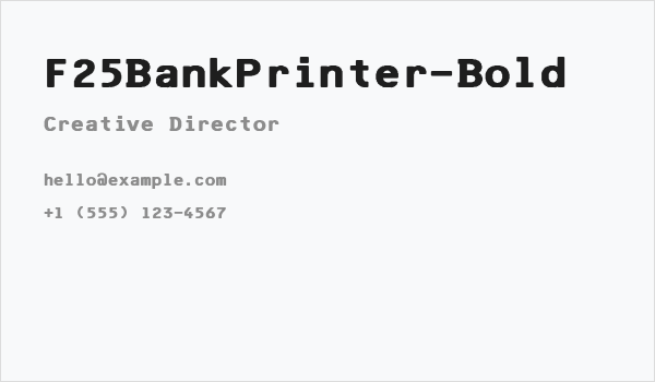 F25BankPrinter-Bold Business Card