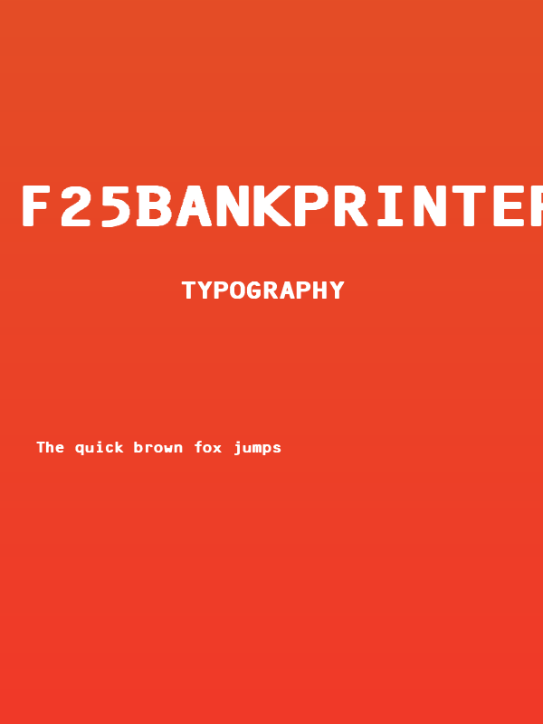 F25BankPrinter-Bold Poster