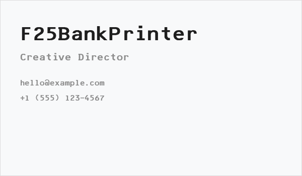 F25BankPrinter Business Card
