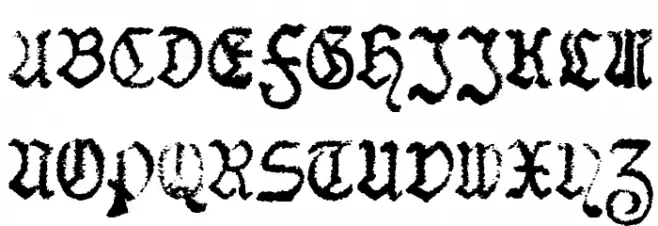F25BlackletterTypewriter Шрифта ВЕРХНИЙ