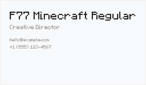 F77 Minecraft Regular Business Card