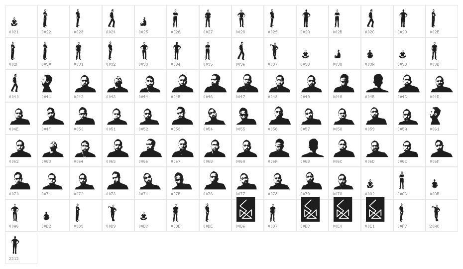 FACEsaji Character Map