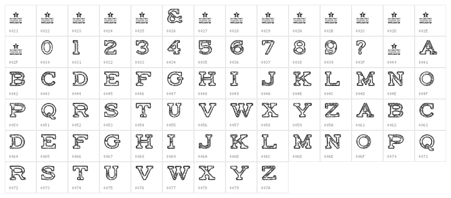FACTORY-Regular Character Map