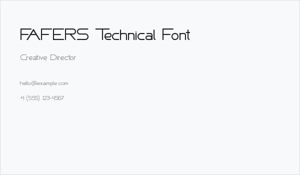 FAFERS Technical Font Business Card