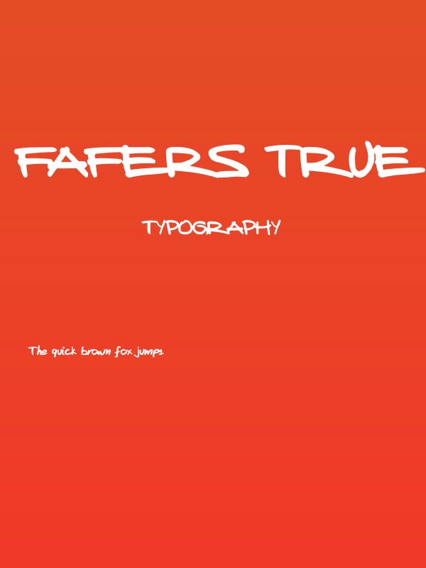 FAFERS True Type Handwriting Font Poster