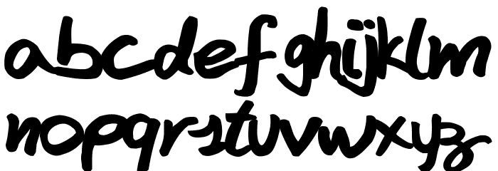 FAFERS True Type Handwriting Font Font LOWERCASE