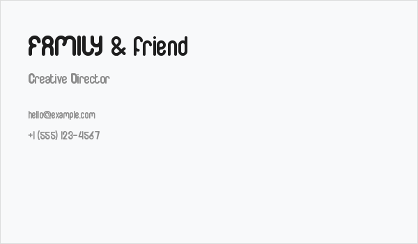 FAMILY & friend Business Card