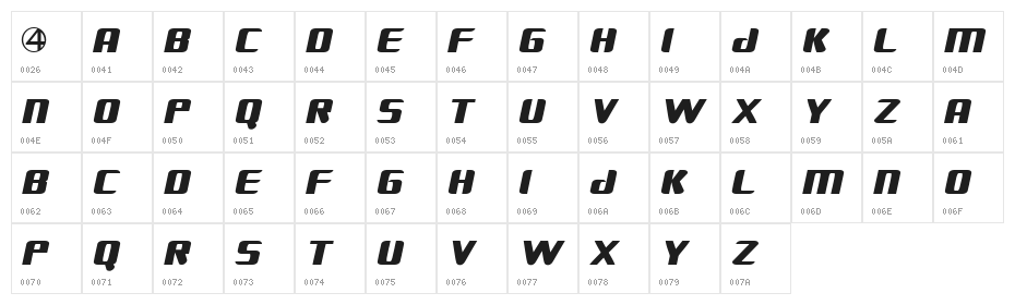 FANTASTIC FOUR MOVIE SLANT Character Map