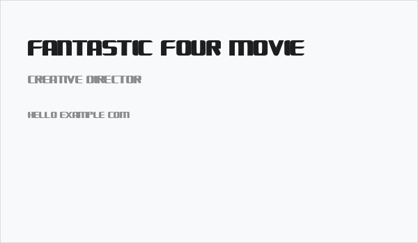 FANTASTIC FOUR MOVIE Business Card