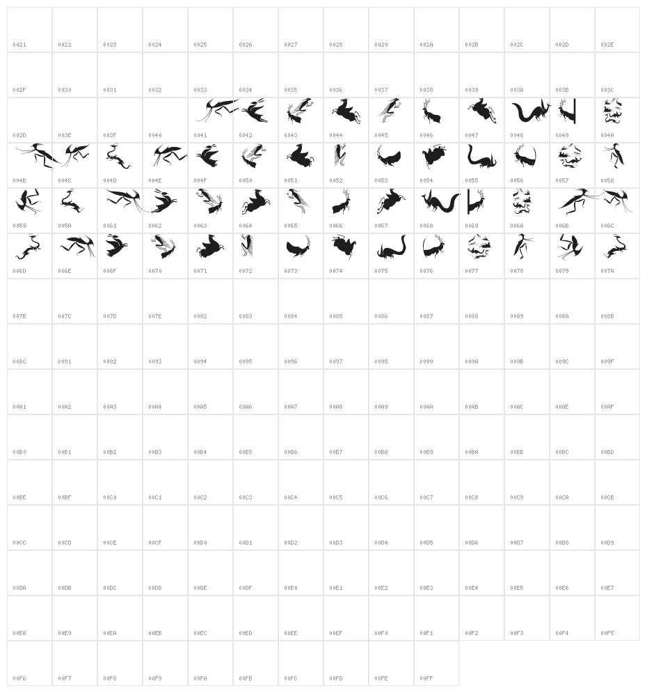 Fabeltiere04 Character Map