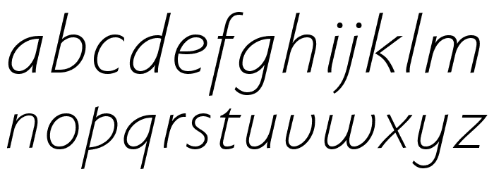 Faber Sans Std 46 Leicht Kursiv Font LOWERCASE