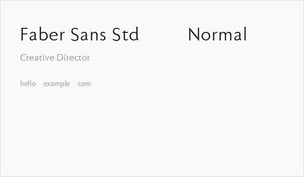 Faber Sans Std 55 Normal Business Card