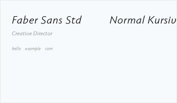 Faber Sans Std 56 Normal Kursiv Business Card