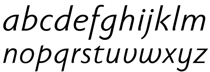 Faber Sans Std 56 Normal Kursiv Font LOWERCASE