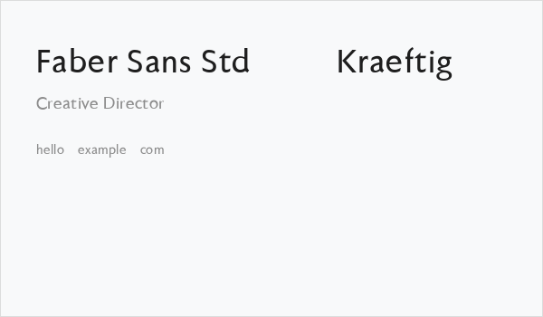 Faber Sans Std 65 Kraeftig Business Card