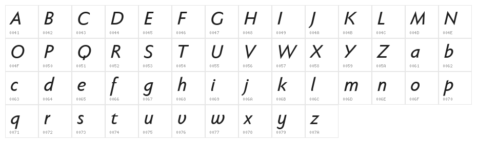Faber Sans Std 66 Kraeftig Kurs Character Map