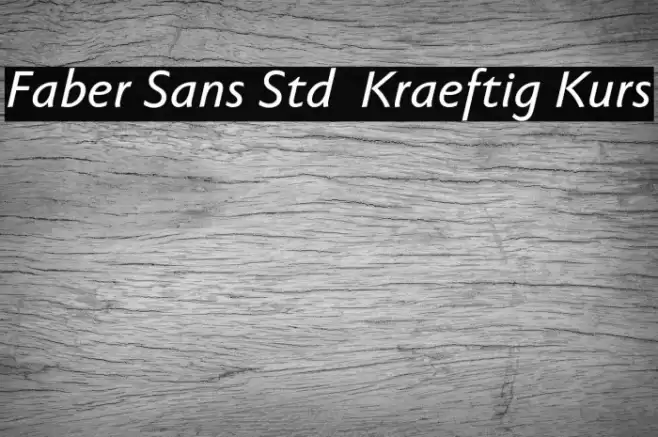 Faber Sans Std 66 Kraeftig Kurs フォント examples