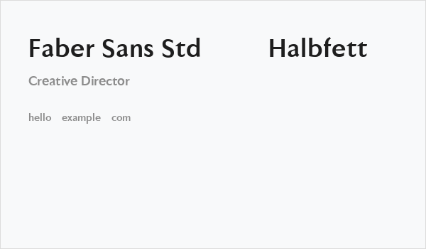 Faber Sans Std 75 Halbfett Business Card
