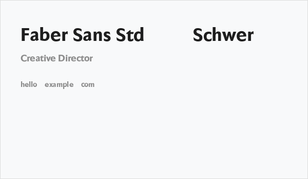 Faber Sans Std 85 Schwer Business Card