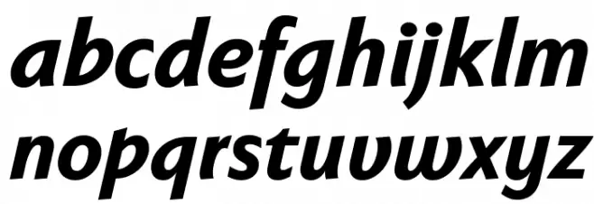 Faber Sans Std 86 Schwer Kursiv 字体 小写