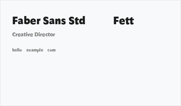 Faber Sans Std 95 Fett Business Card
