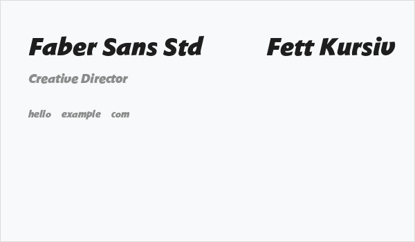 Faber Sans Std 96 Fett Kursiv Business Card