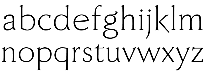 Faber Serif Reduced 45 Leicht Font LOWERCASE