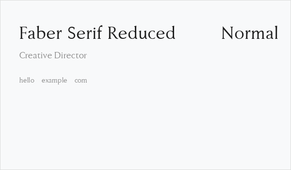Faber Serif Reduced 55 Normal Business Card