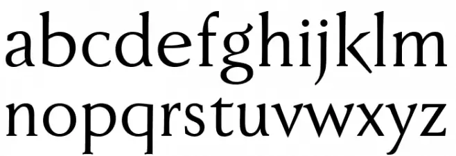 Faber Serif Reduced 55 Normal Schriftart Kleinbuchstaben