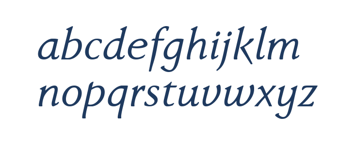 Faber Serif Reduced 56 Kursiv Lowercase