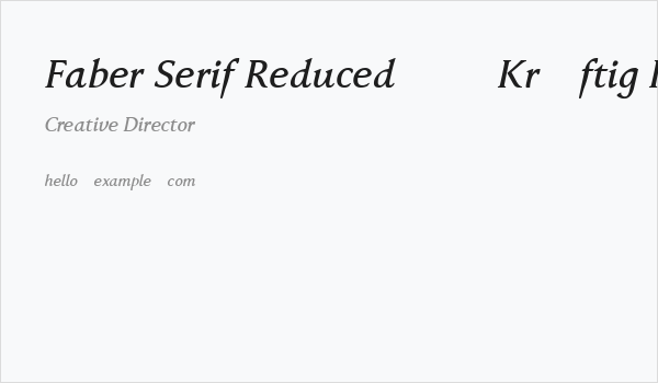 Faber Serif Reduced 66 Kräftig Kur Business Card