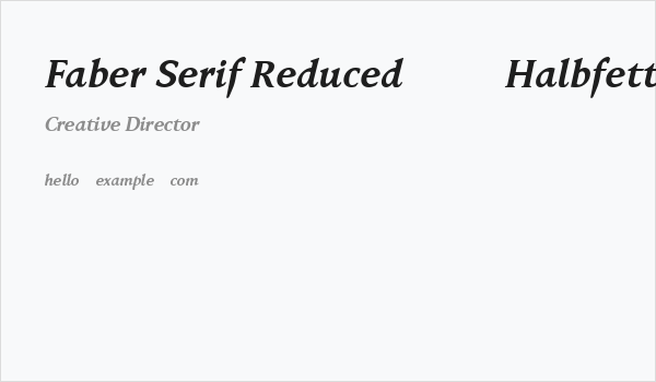 Faber Serif Reduced 76 Halbfett Kur Business Card
