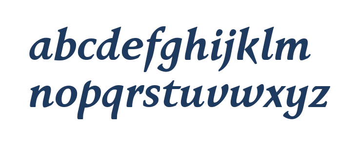 Faber Serif Reduced 76 Halbfett Kur Lowercase