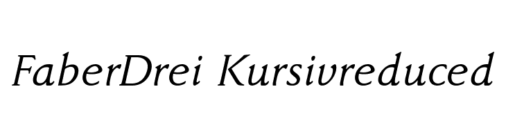 FaberDrei-Kursivreduced Font