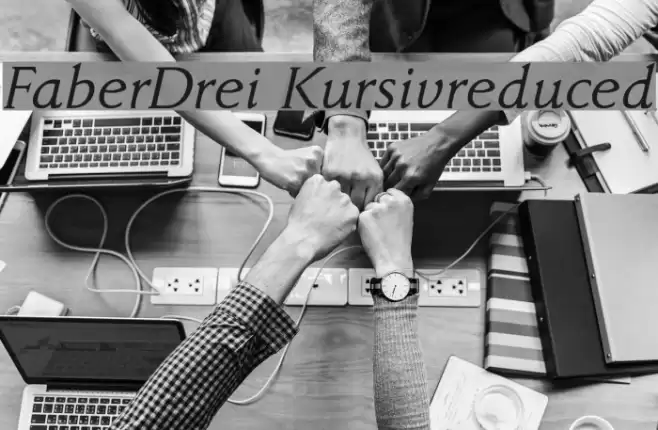 FaberDrei-Kursivreduced Шрифта examples