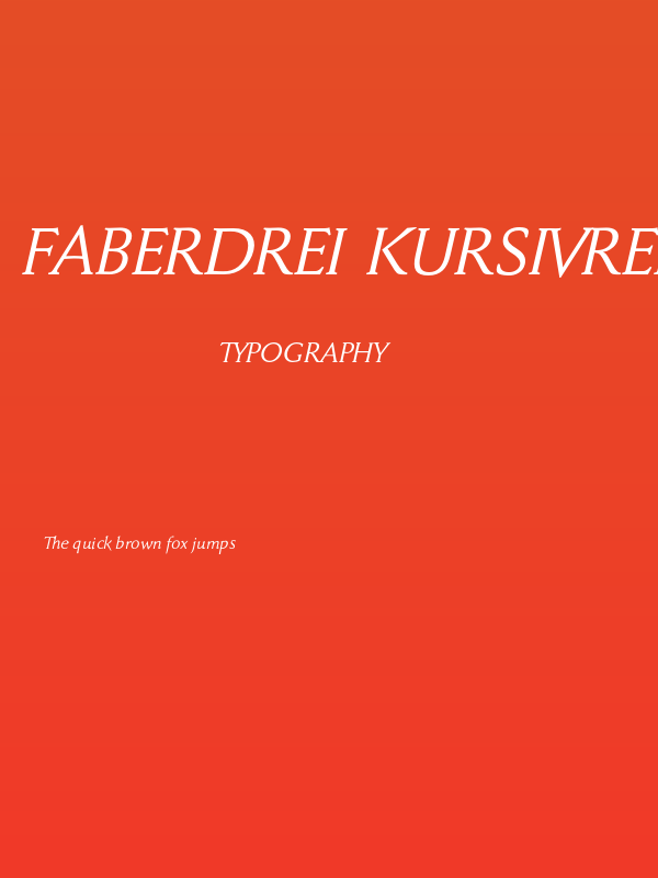 FaberDrei-Kursivreduced Poster