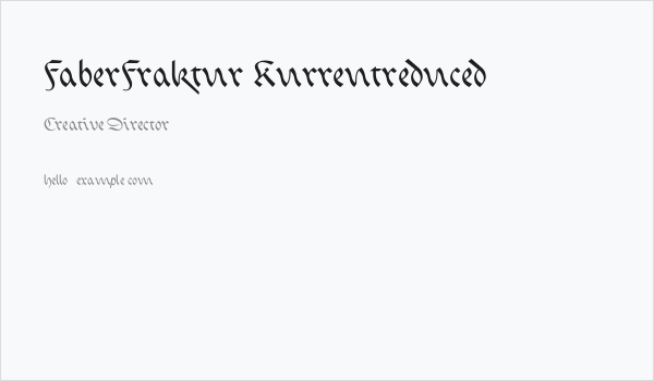 FaberFraktur-Kurrentreduced Business Card