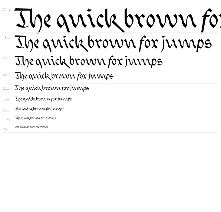 FaberFraktur-Kurrentreduced Waterfall