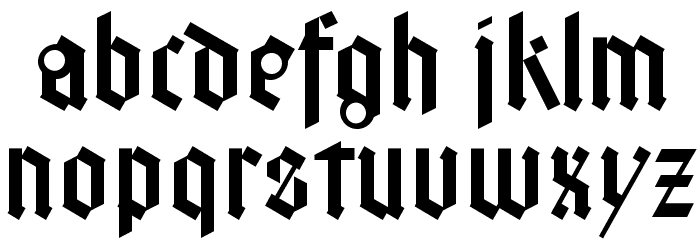 FaberGotic-Textreduced フォント 小文字