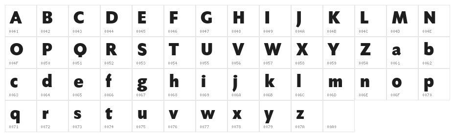 FaberSansPro-Fett Character Map
