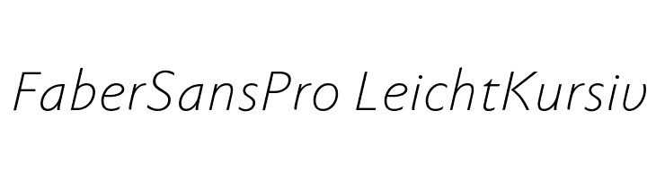 FaberSansPro-LeichtKursiv Font