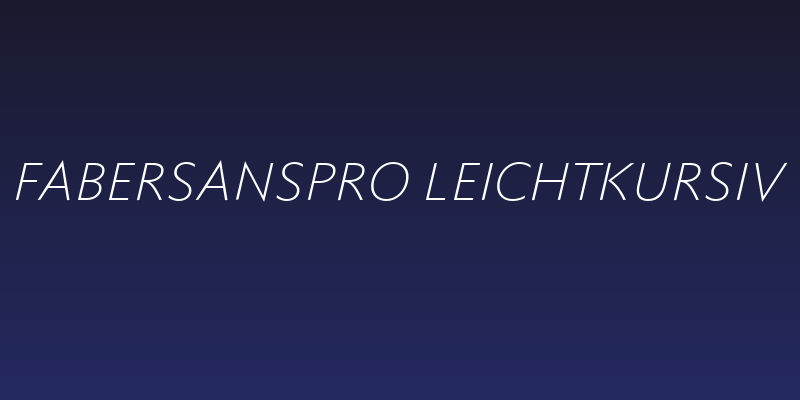 FaberSansPro-LeichtKursiv Social Header