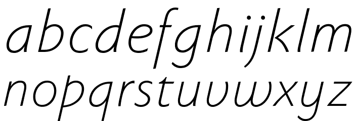 FaberSansPro-LeichtKursiv Font LOWERCASE